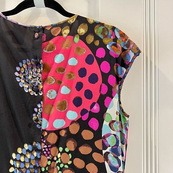 Anthropologie Ali Ro Women’s 4 100% Silk Multi Fabric Print Mini Dress Abstract - Picture 6 of 11